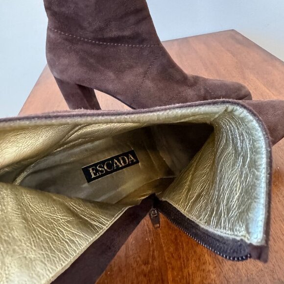 Escada Suede Brown Boots - Picture 11 of 12